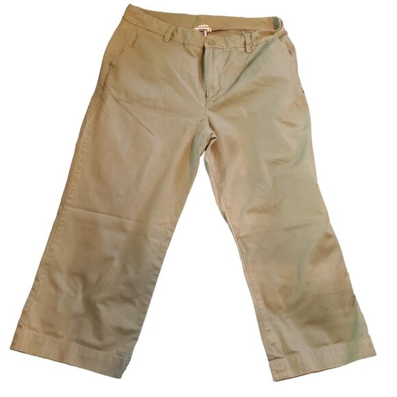 GAP Beige Khaki Cropped Pants Capris Grandpacore Preppy Academia - Picture 1 of 7
